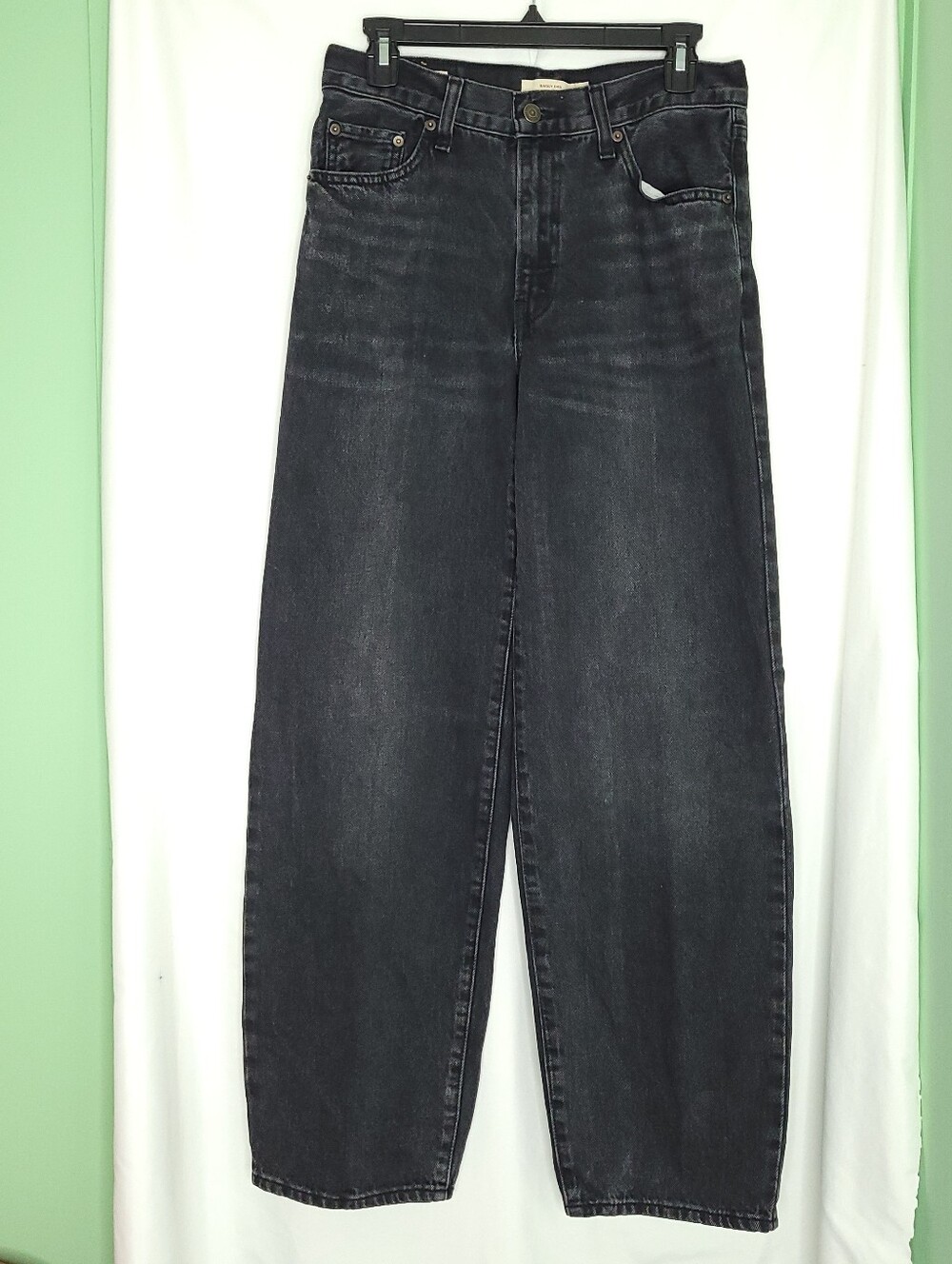 LEVI'S Women's Baggy Dad Big E Black Jeans Y2K Size 27X32